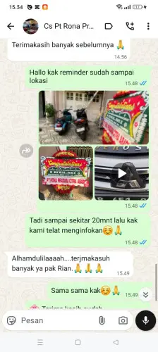 Testimonial Papan Bunga tebing tinggi